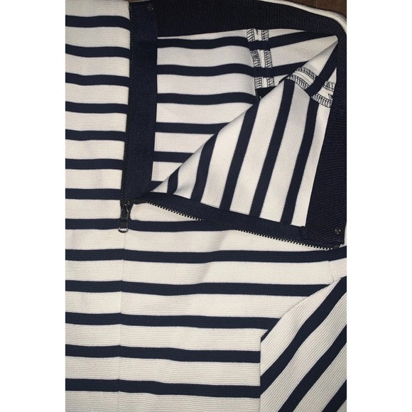 Ann Taylor Mini Skirt Womens 4 White Navy Blue Striped A Line Office Career - Picture 4 of 9